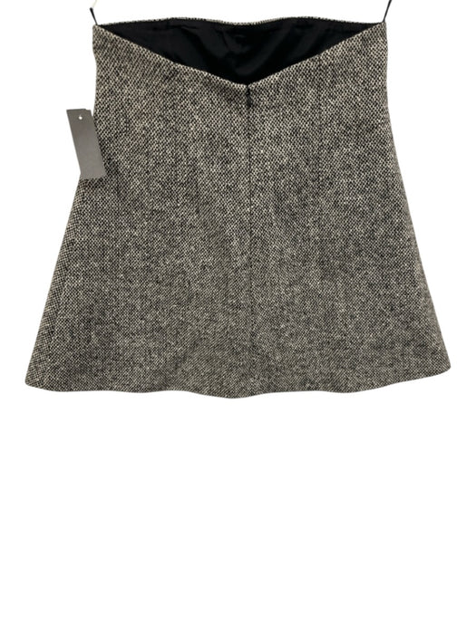 Red Valentino Size 42 Cream & Black Wool Blend Strapless Checkered Peplum Top Cream & Black / 42