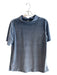By Anthropologie Size Small Blue Polyester Mock Collar Short Sleeve Velour Top Blue / Small