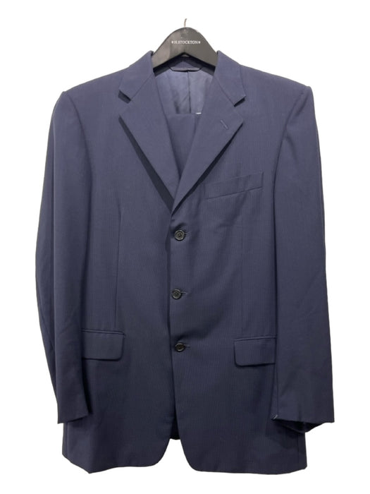 Hickey Freeman AS IS Navy Solid 3 button Men's Suit Est L