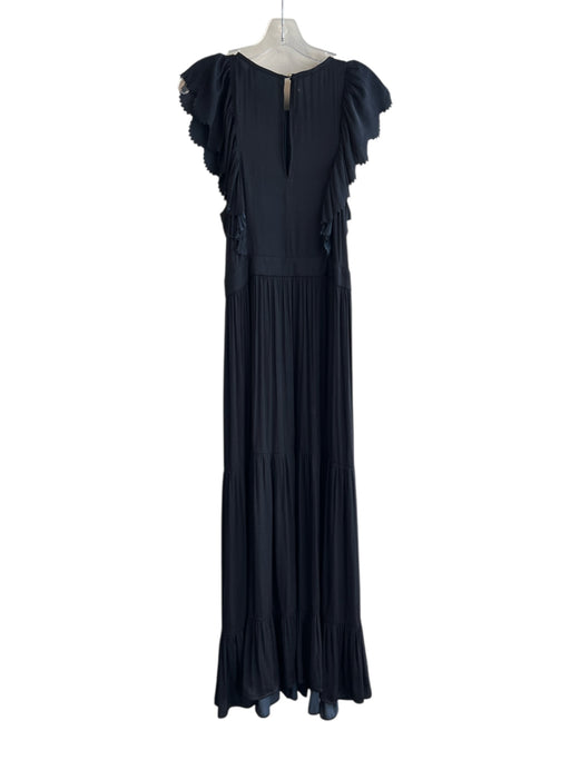 Scotch & Soda Size L Navy Blue Polyester Round Neck Cap Sleeve Solid Color Dress Navy Blue / L