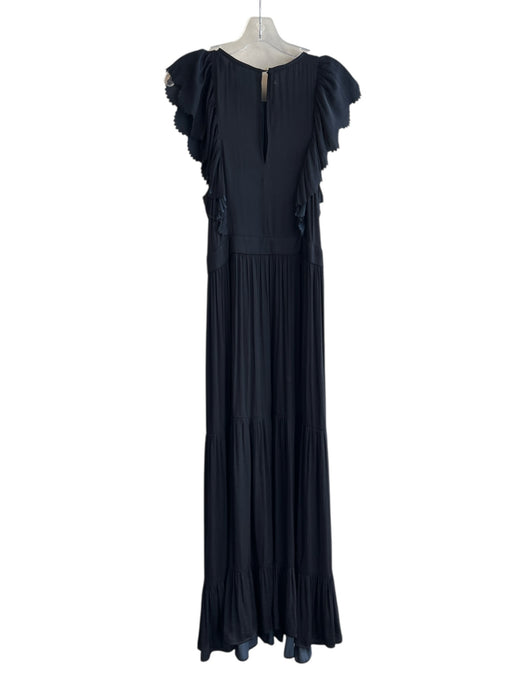 Scotch & Soda Size L Navy Blue Polyester Round Neck Cap Sleeve Solid Color Dress Navy Blue / L