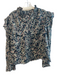 Isabel Etoile Marant Size 40 Green 100% Linen Paisley High Ruffle Neck Top Green / 40