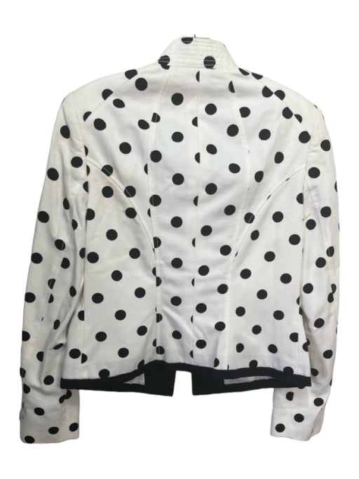 Carlisle Size 8 White & Black Cotton Flap Pocket Polka Dot Long Sleeve Jacket White & Black / 8