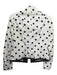 Carlisle Size 8 White & Black Cotton Flap Pocket Polka Dot Long Sleeve Jacket White & Black / 8