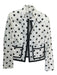 Carlisle Size 8 White & Black Cotton Flap Pocket Polka Dot Long Sleeve Jacket White & Black / 8