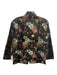 Connie Roberson Size M Black & Multi Silk Button Down Floral Jaquard Jacket Black & Multi / M