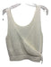 Vince Size XS White Cotton Crochet Wrap Detail Sleeveless V Neck Top White / XS