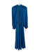 Tibi Size XS Blue Viscose Mock Neck 1/4 Zip Long Sleeve Drawstring Waist Dress Blue / XS