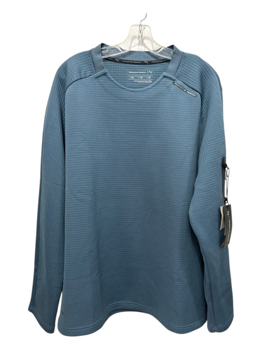 Porsche Design NWT Size XL Blue Synthetic Textured Athleisure Long Sleeve Shirt Blue / XL