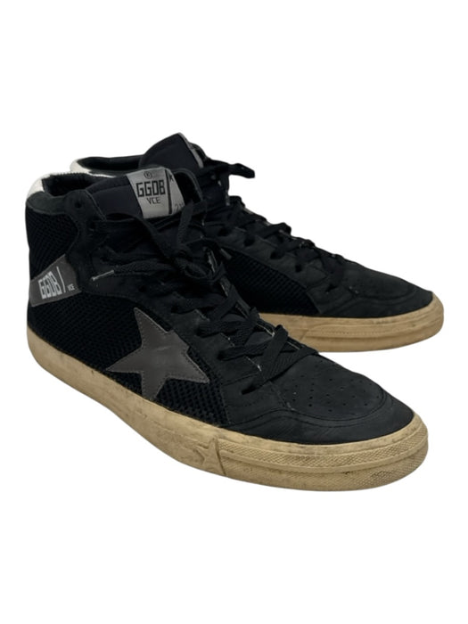 Golden Goose Shoe Size 44 Black Synthetic Abstract Ankle High Lace Up Shoes Black / 44
