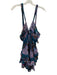Free People Size M Blue & Purple Cotton Sleeveless Floral Tie Back Romper Blue & Purple / M