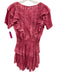 Love Shack Fancy Size S Pink Cotton Short Ruffle Sleeve Lace Snaps Mini Dress Pink / S