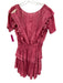 Love Shack Fancy Size S Pink Cotton Short Ruffle Sleeve Lace Snaps Mini Dress Pink / S