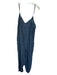 Hatch Size One Size Blue & Black Print Cotton Blend Spaghetti Strap Jumpsuit Blue & Black Print / One Size