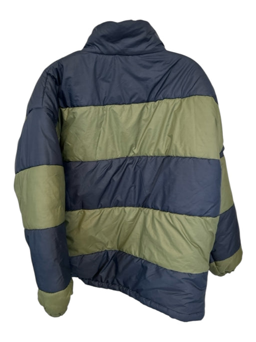 Daisy Street Size M Navy & Green Polyester Puffer color block Full Zip Coat Navy & Green / M