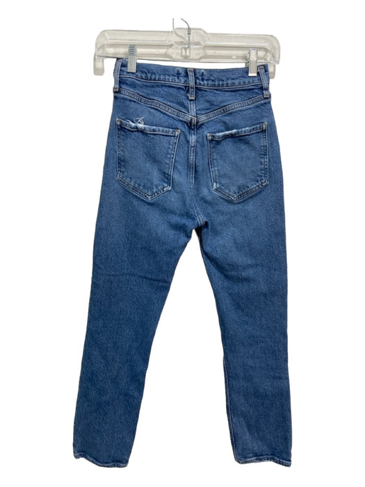 Agolde Size 24 Medium Wash Cotton High Rise Button Fly Straight Cut Jeans Medium Wash / 24