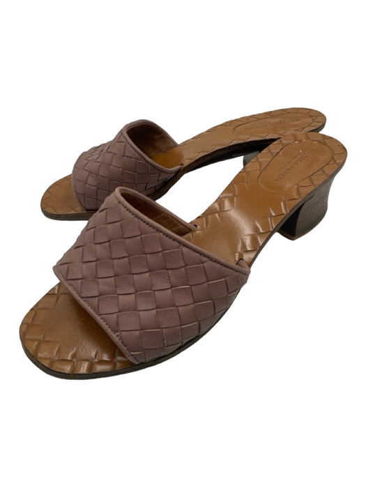 Bottega Veneta Shoe Size 36.5 Mauvey Taupe Leather Woven Mule Pump Sandals Mauvey Taupe / 36.5