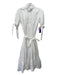 Evi Grintela Size Small White Cotton Short Sleeve Ruffled Collar Button Up Dress White / Small