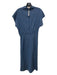 Veronica Beard Size 4 Blue Short Dolman Sleeve Mock Collar Side Zip Maxi Dress Blue / 4