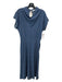 Veronica Beard Size 4 Blue Short Dolman Sleeve Mock Collar Side Zip Maxi Dress Blue / 4