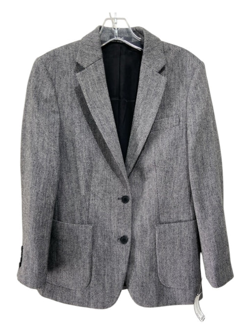 Uniqlo Size XXS Gray & Black Poly Blend Chevron Detai Blazer 2 Button Jacket Gray & Black / XXS