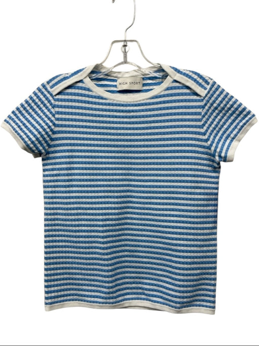 High Sport Size XS Blue & White No Fabric Tag Short Sleeve Horizontal Stripe Top Blue & White / XS