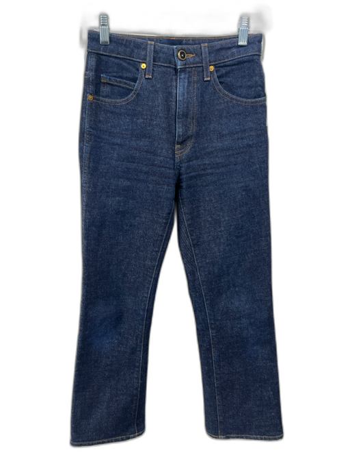 Khaite Size 24 Dark Wash Cotton Blend Denim Mid Rise Straight Leg Jeans Dark Wash / 24