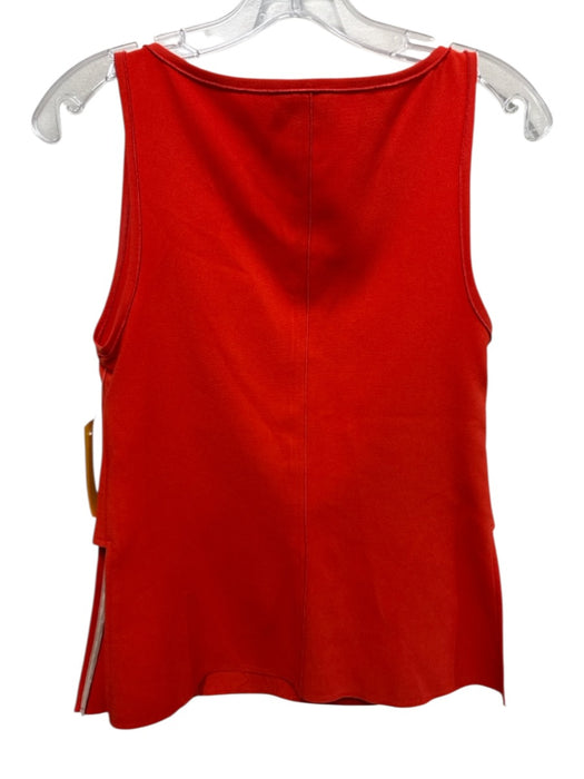 Rachel Comey Size 0 Orange Polyester Blend Sleeveless V Neck Side Slits Top Orange / 0