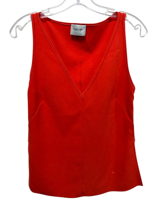 Rachel Comey Size 0 Orange Polyester Blend Sleeveless V Neck Side Slits Top Orange / 0