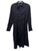 Three Graces Size 8 Black Cotton Long Sleeve Collared 1/2 Button Front Dress Black / 8
