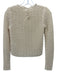 BA & SH Size 0 Cream White Cotton Blend Open Knit Long Sleeve Button Back Top Cream White / 0