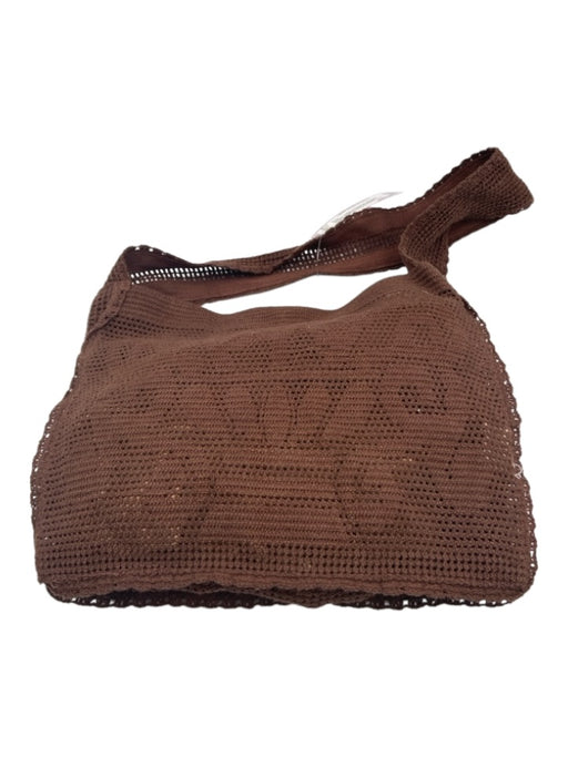 Nananita Brown Cotton One Strap Magnetic Clasp Crochet Hand Bag Brown / S