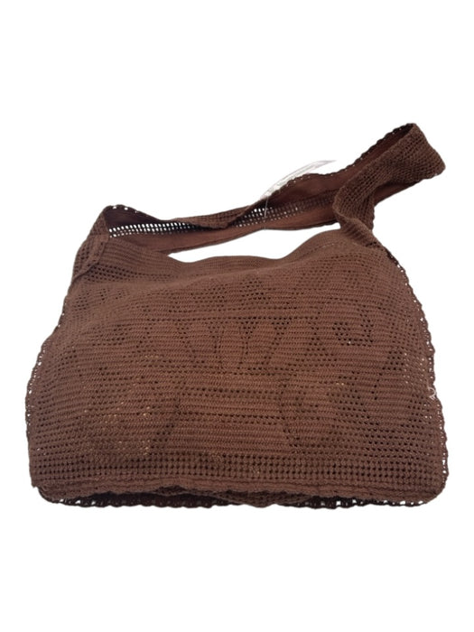 Nananita Brown Cotton One Strap Magnetic Clasp Crochet Hand Bag Brown / S