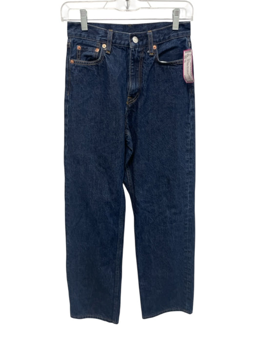 COS Size 24 Dark Wash Cotton Denim Zip Fly High Rise Straight Leg Jeans Dark Wash / 24
