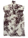 Erdem Size 4 Burgundy Red & White Polyester Sleeveless Floral Print Ruffles Top Burgundy Red & White / 4