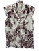 Erdem Size 4 Burgundy Red & White Polyester Sleeveless Floral Print Ruffles Top Burgundy Red & White / 4
