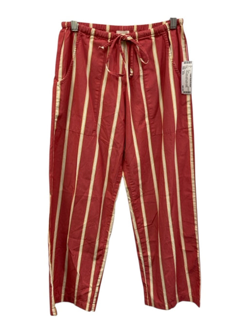 Donni Size XXS Pink, Yellow, White Cotton Elastic Drawstring Waist Striped Pants Pink, Yellow, White / XXS