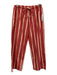 Donni Size XXS Pink, Yellow, White Cotton Elastic Drawstring Waist Striped Pants Pink, Yellow, White / XXS