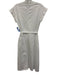 La Ligne Size XS White Cotton Cap Sleeve cuff sleeves Pockets Midi Dress White / XS