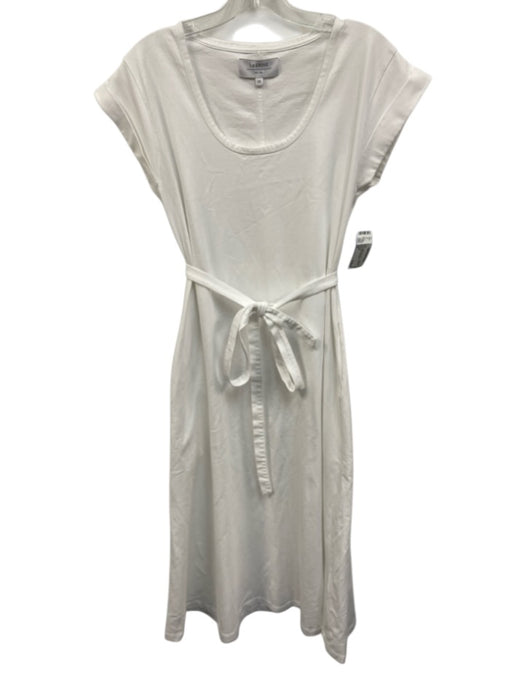 La Ligne Size XS White Cotton Cap Sleeve cuff sleeves Pockets Midi Dress White / XS
