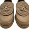 Chanel Shoe Size 37 Light Brown Leather Quilted Turn Lock Almond Toe Loafers Light Brown / 37