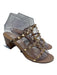 Valentino Garavani Shoe Size 37.5 Taupe Pink Leather Cage Rock Studs Sandals Taupe Pink / 37.5