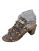 Valentino Garavani Shoe Size 37.5 Taupe Pink Leather Cage Rock Studs Sandals Taupe Pink / 37.5