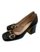 Gucci Shoe Size 37 Black Leather Square Toe Horse Bit Block Heel Loafer Pumps Black / 37