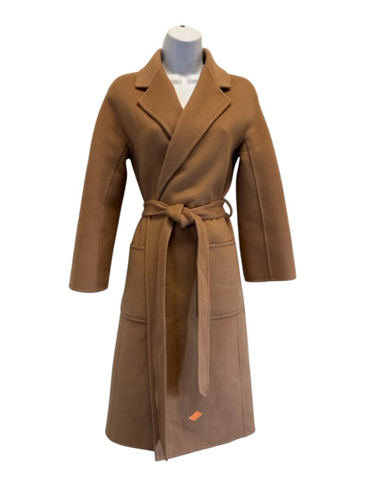 The Curated Size XS Camel Brown Wool & Cashmere Long Sleeve Collar Pockets Coat Camel Brown / XS