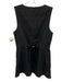 Posse Black Linen & Cotton Sleeveless Buttons Pockets Vest Top Black