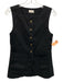 Posse Black Linen & Cotton Sleeveless Buttons Pockets Vest Top Black