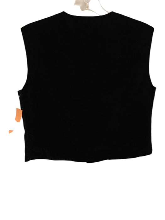 Julia Amory Size XS Black Polyester Velvet Sleeveless Buttons Vest Top Black / XS