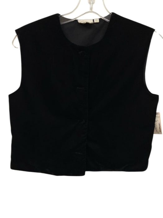 Julia Amory Size XS Black Polyester Velvet Sleeveless Buttons Vest Top Black / XS