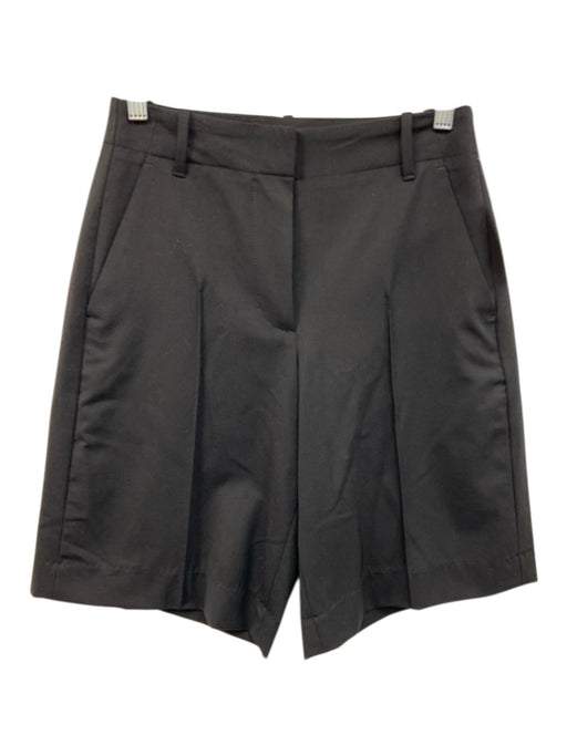 Banana Republic Size 0 Black Wool & Spandex Zip Fly High Rise Pleat Shorts Black / 0